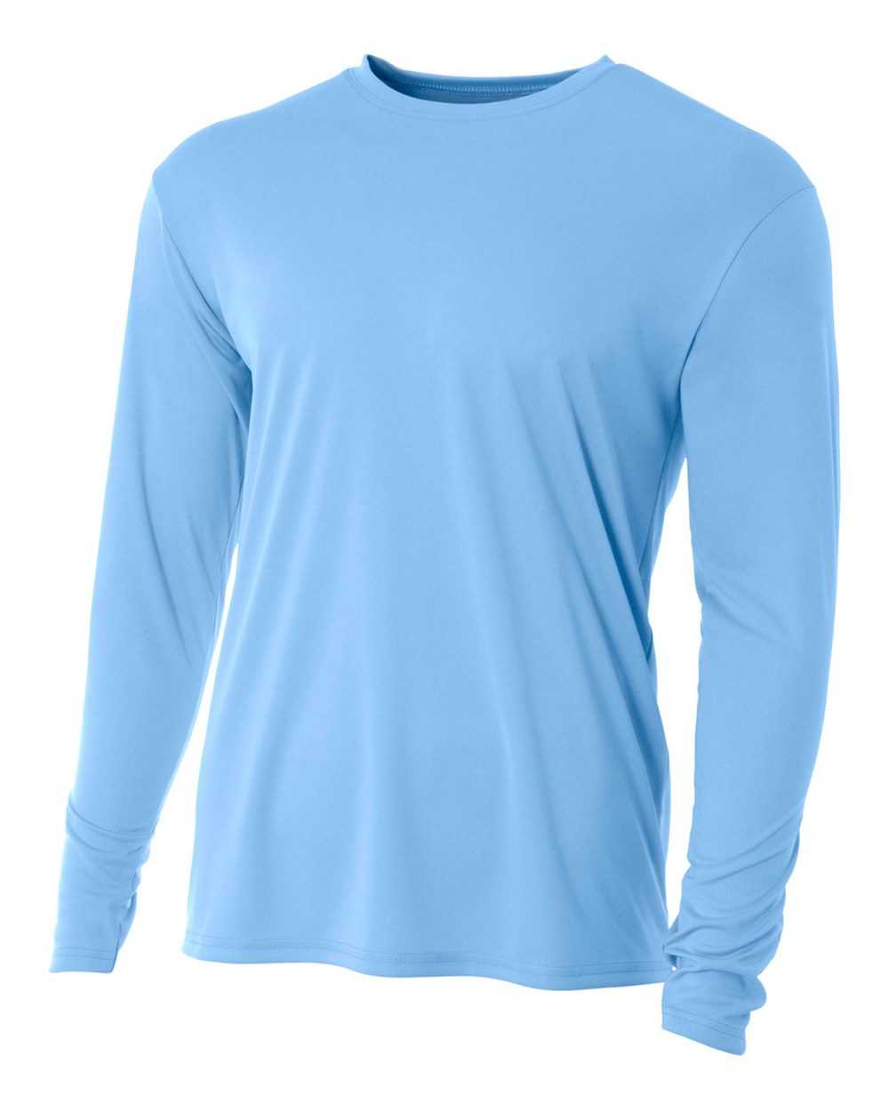 A4 N3165 Cooling Performance Long Sleeve Crew - Light Blue - HIT a Double