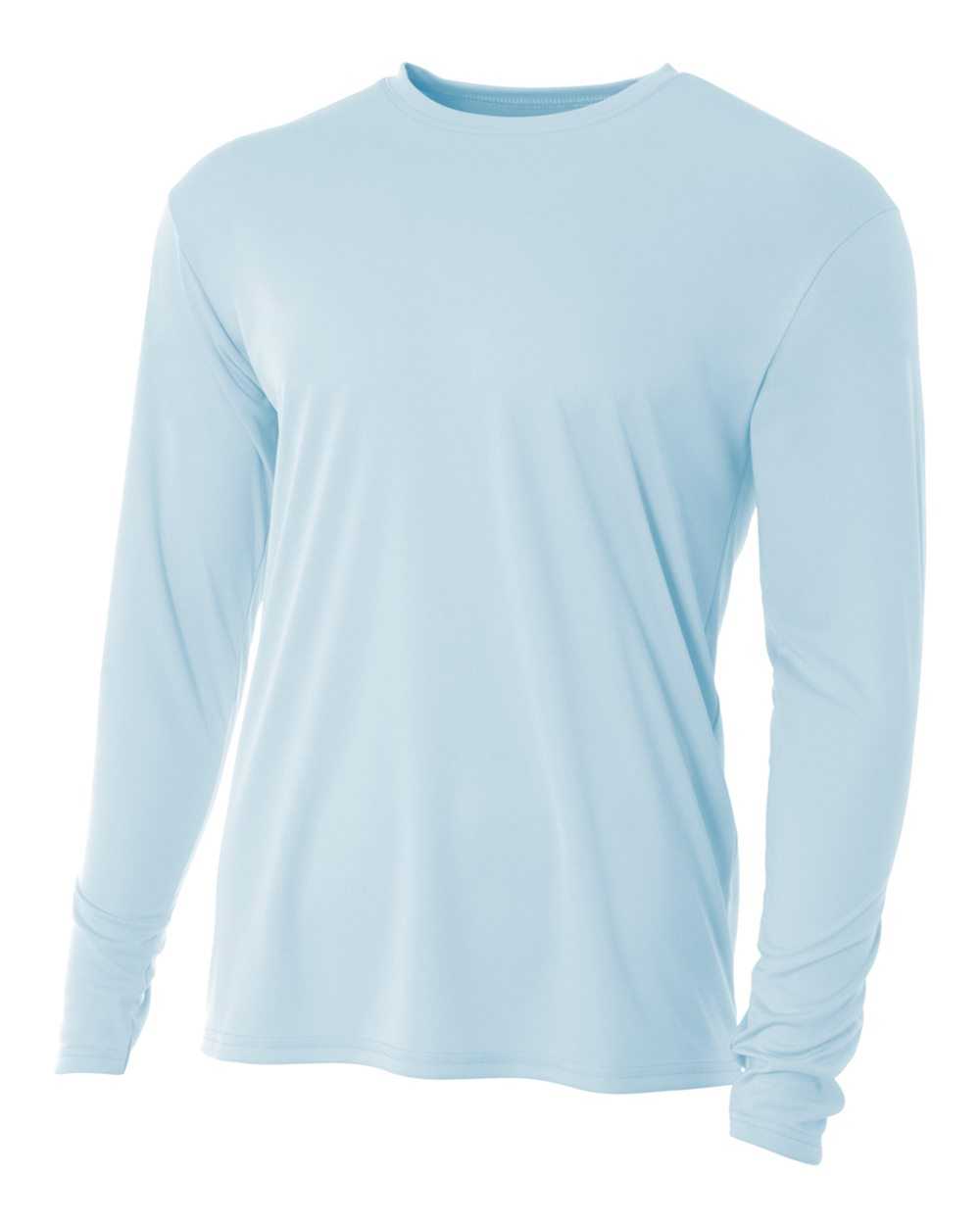 A4 N3165 Cooling Performance Long Sleeve Crew - Pastel Blue - HIT a Double