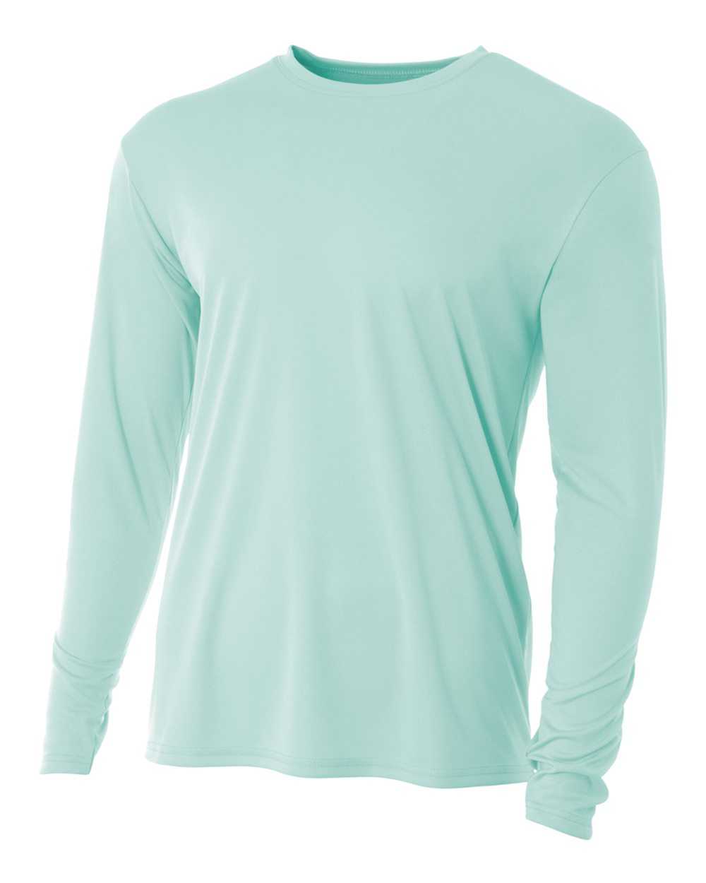 A4 N3165 Cooling Performance Long Sleeve Crew - Pastel Mint - HIT a Double
