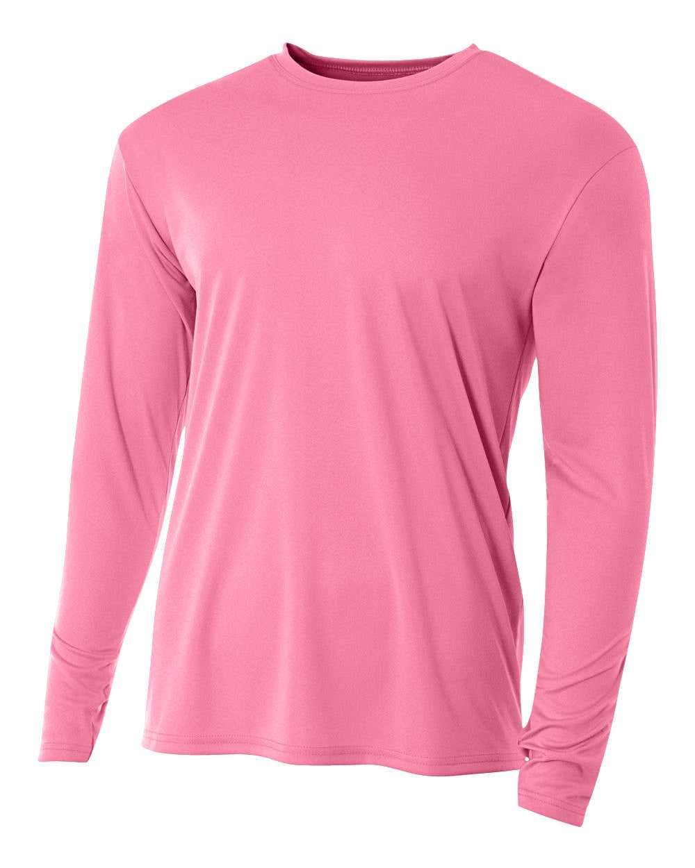 A4 N3165 Cooling Performance Long Sleeve Crew - Pink - HIT a Double