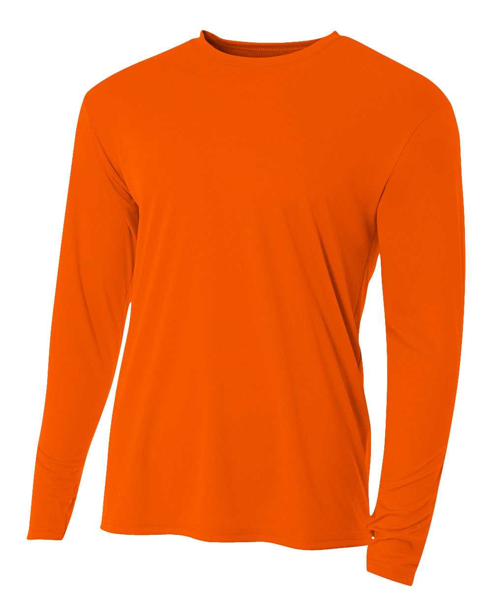 A4 N3165 Cooling Performance Long Sleeve Crew - Safety Orange - HIT a Double