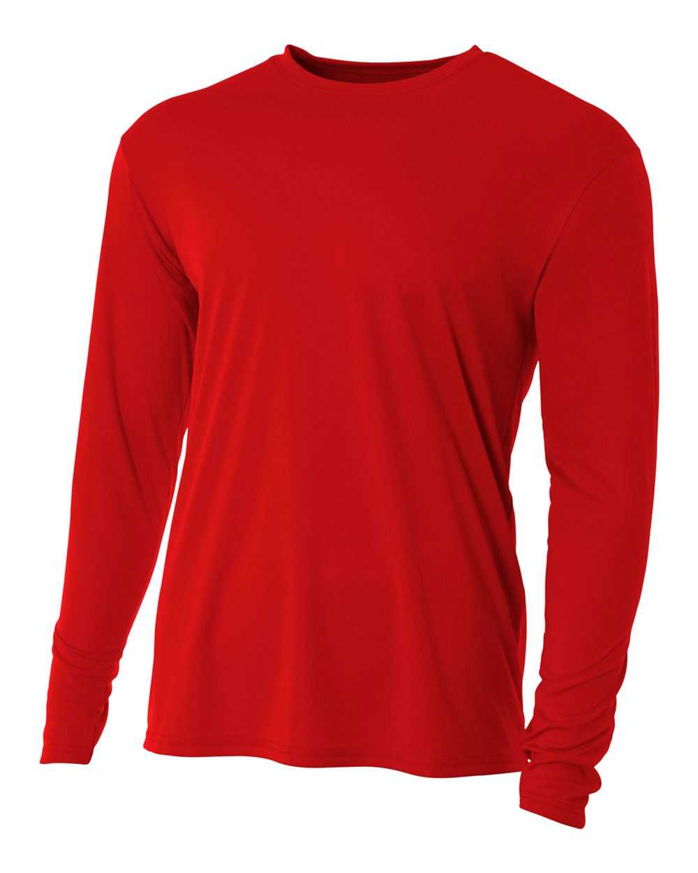A4 N3165 Cooling Performance Long Sleeve Crew - Scarlet - HIT a Double