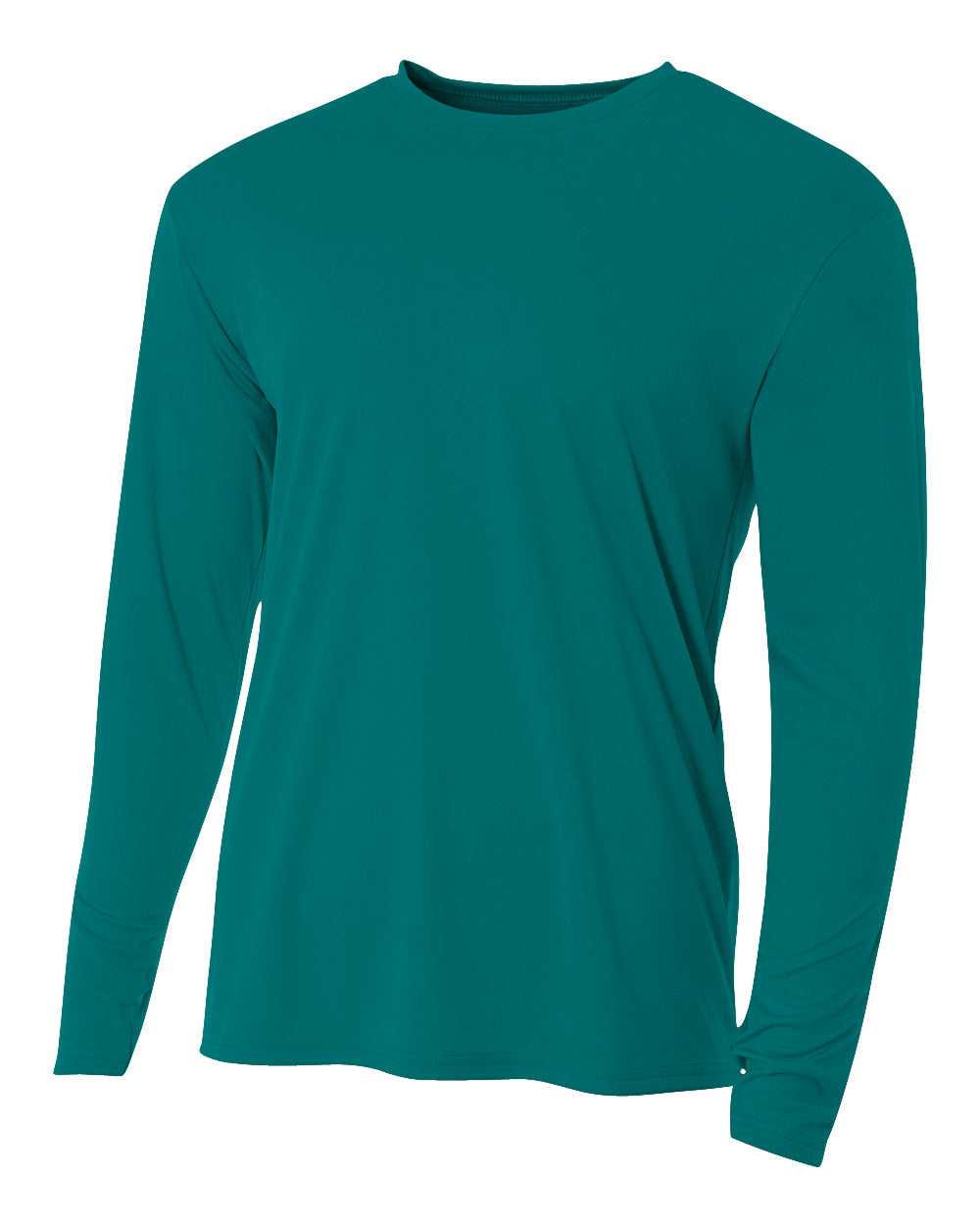 A4 N3165 Cooling Performance Long Sleeve Crew - Teal - HIT a Double