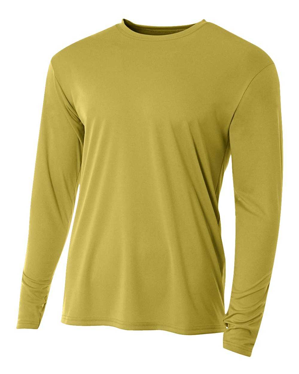 A4 N3165 Cooling Performance Long Sleeve Crew - Vegas Gold - HIT a Double