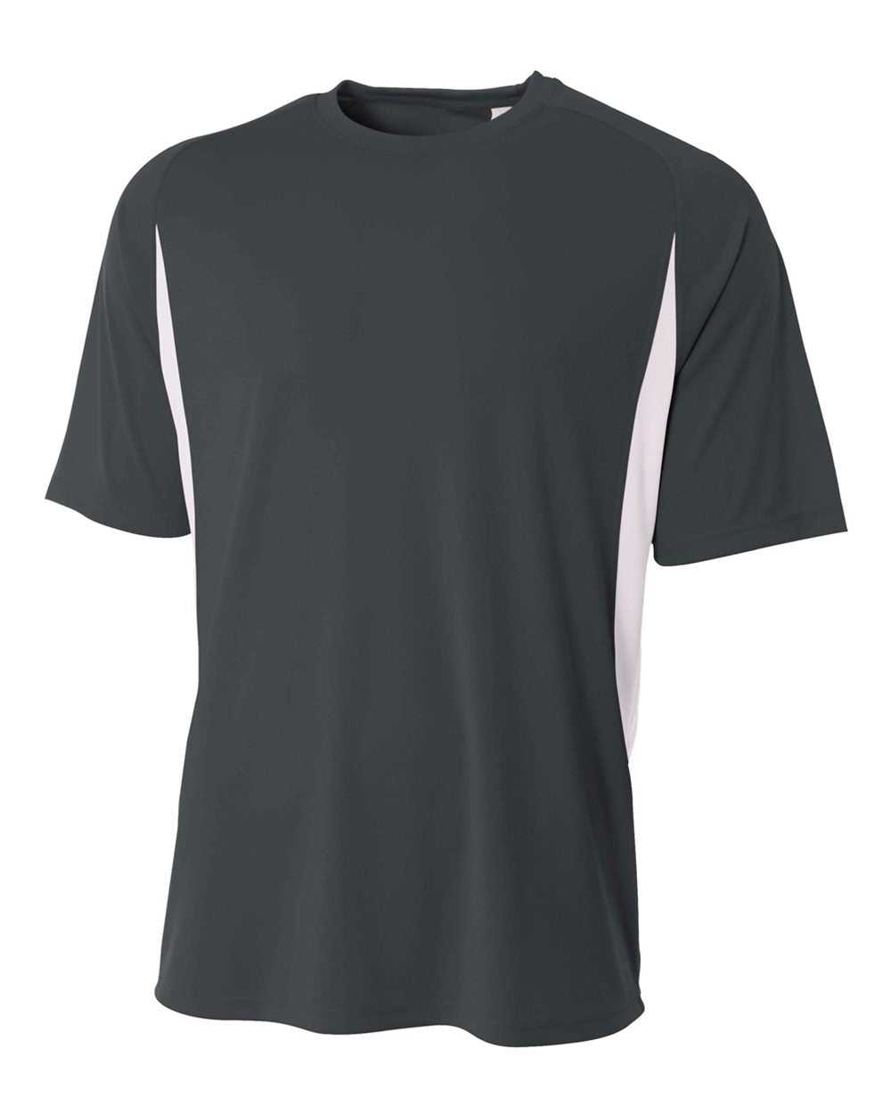 A4 N3181 Cooling Performance Color Blocked Short Sleeve Crew - Graphite White - HIT a Double