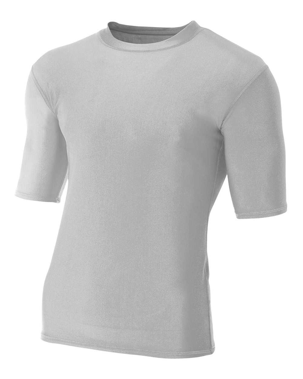 A4 N3283 Men's Compression T-Shirt, Silver