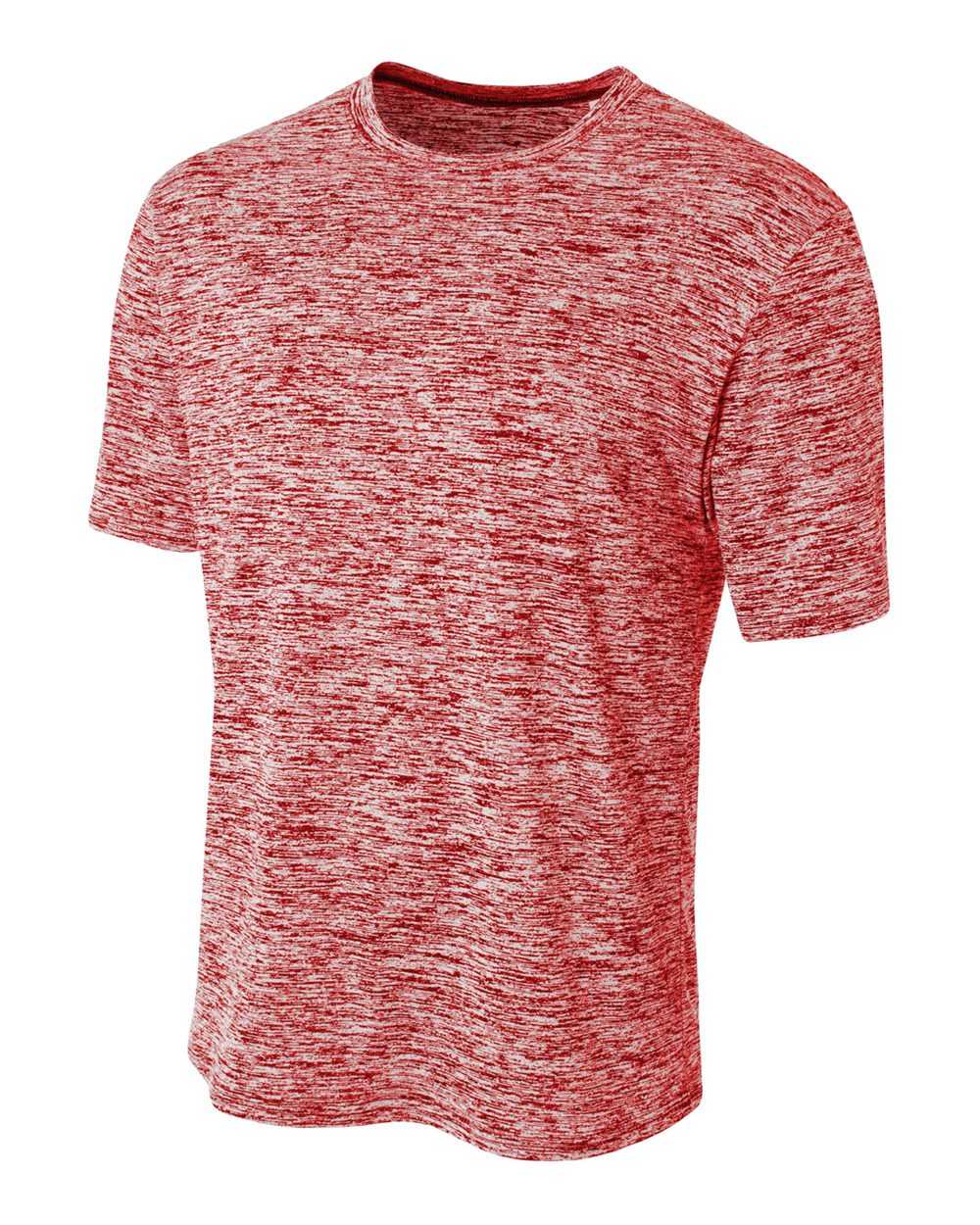 A4 N3296 Space Dye Tech Shirt - Scarlet - HIT a Double