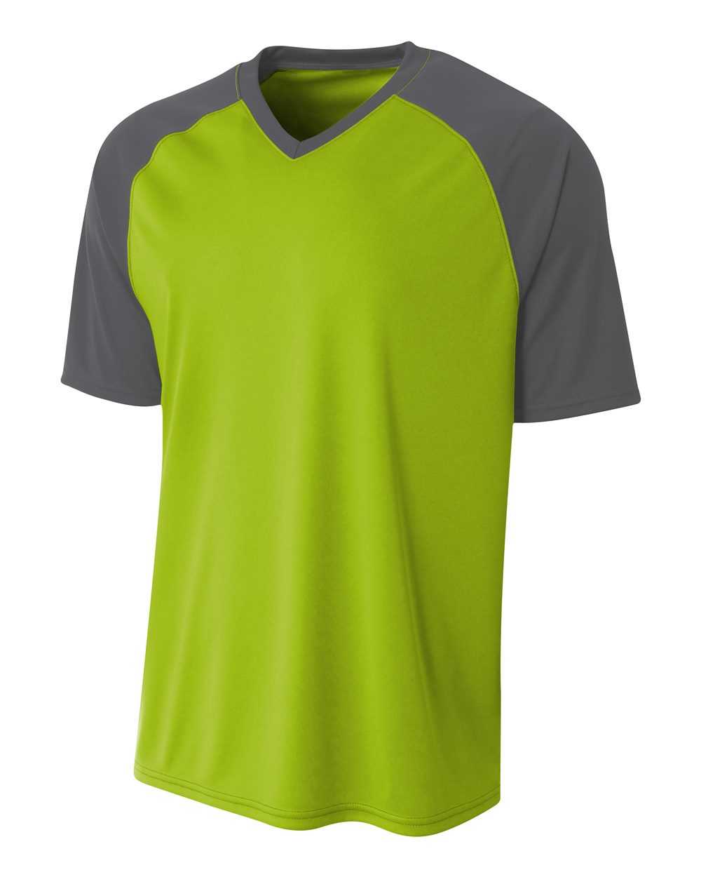 A4 N3373 Strike Jersey - Lime Graphite - HIT a Double