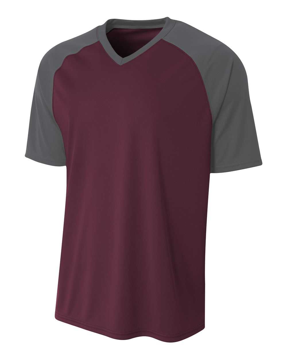 A4 N3373 Strike Jersey - Maroon Graphite - HIT a Double