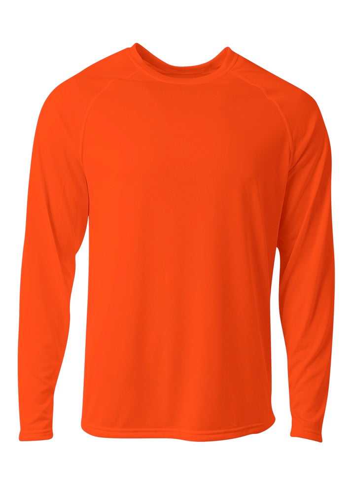 A4 N3396 SureColor Long Sleeve Cationic Tee - Athletic Orange - HIT a Double