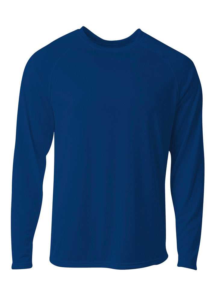 A4 N3396 SureColor Long Sleeve Cationic Tee - Navy - HIT a Double