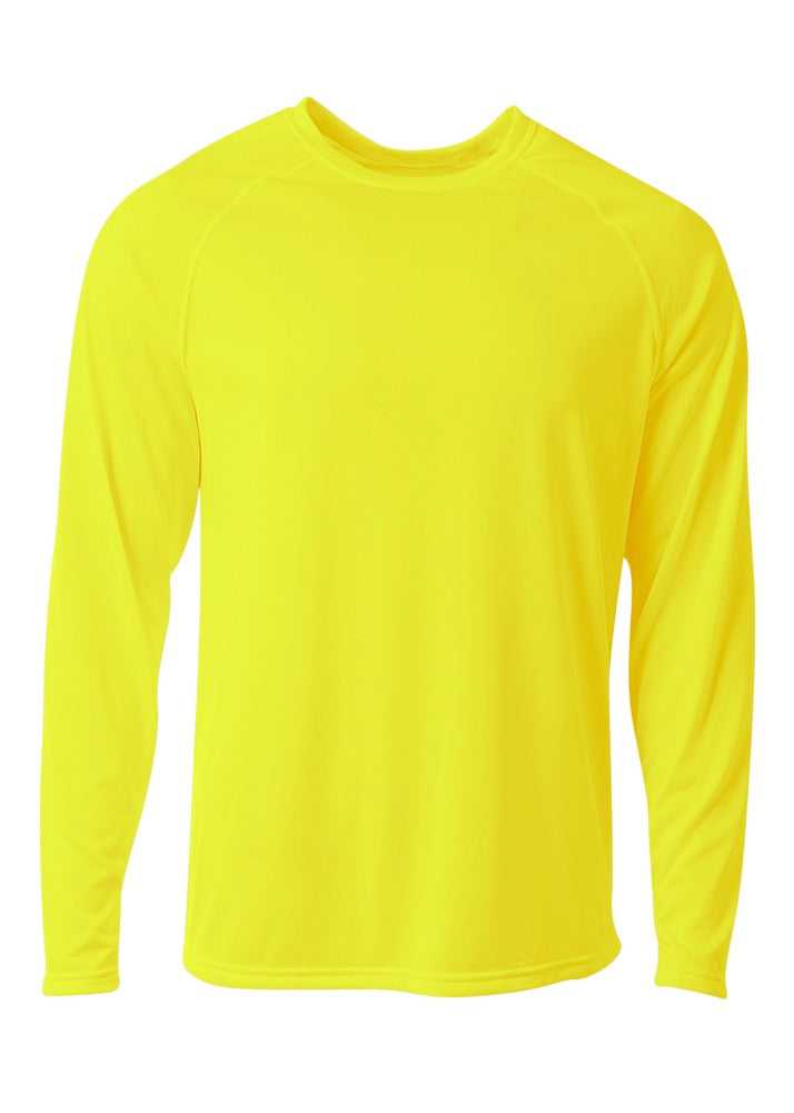 A4 N3396 SureColor Long Sleeve Cationic Tee - Safety Yellow - HIT a Double