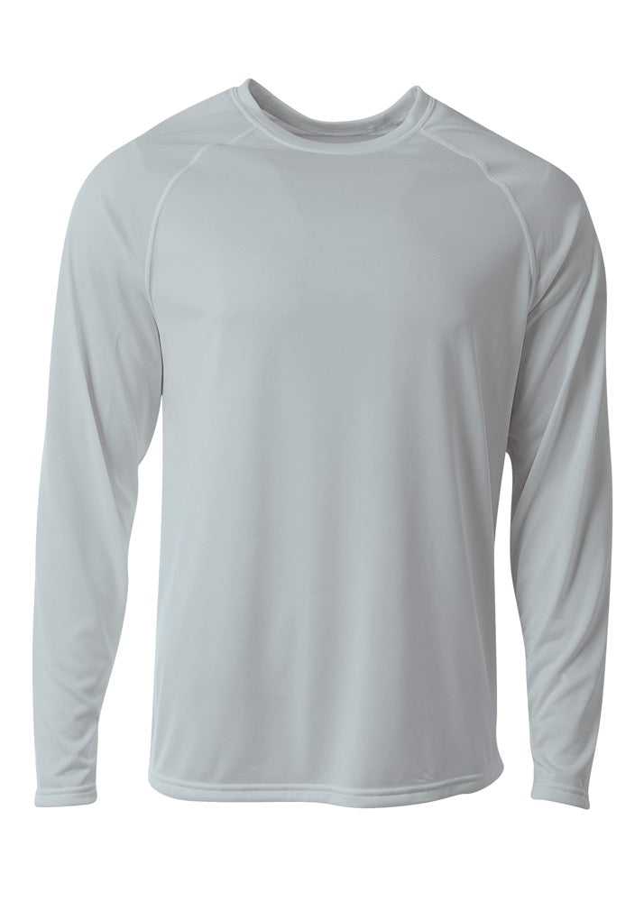 A4 N3396 SureColor Long Sleeve Cationic Tee - Silver - HIT a Double