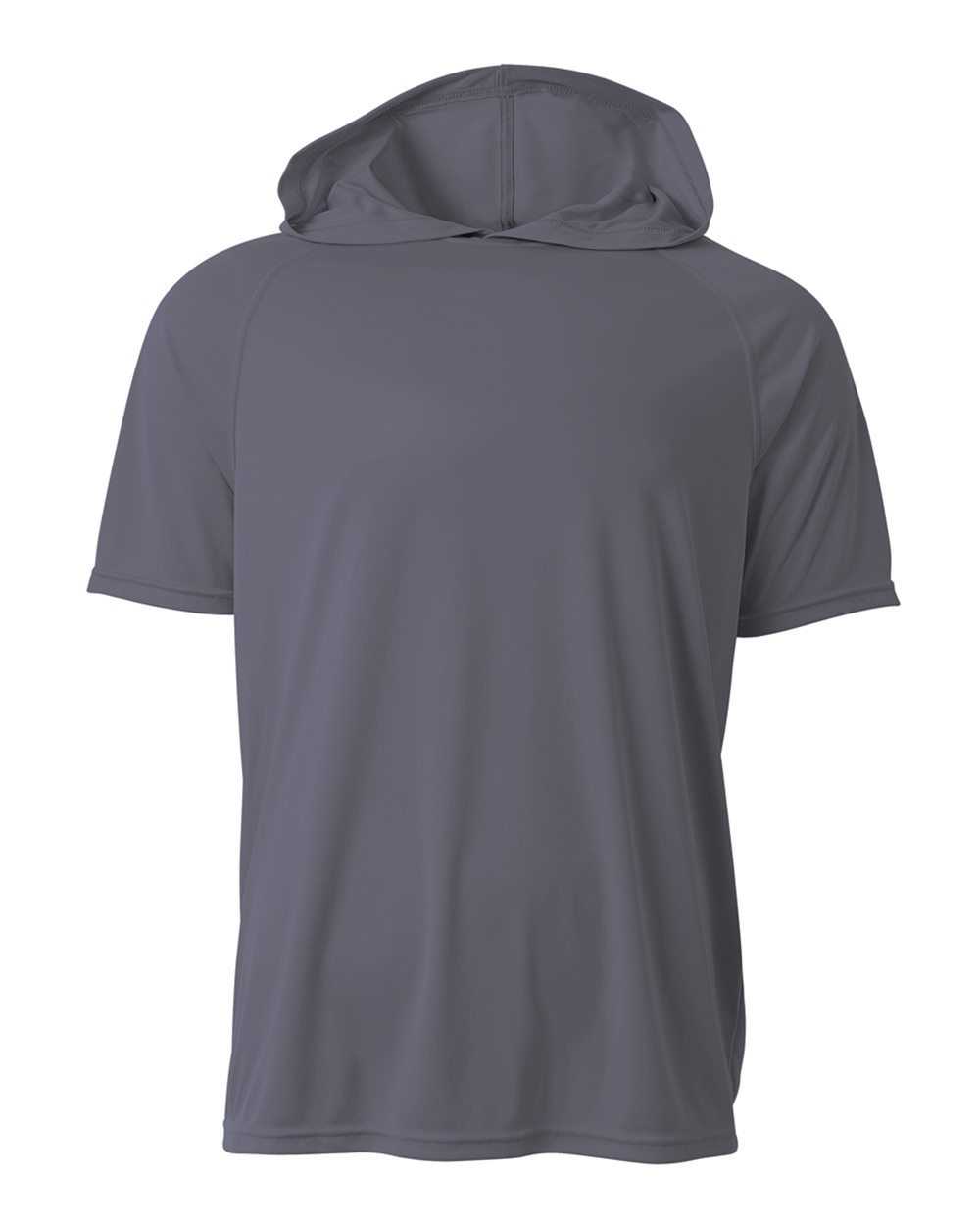 A4 N3408 Short Sleeve Hooded Tee - Graphite - HIT a Double