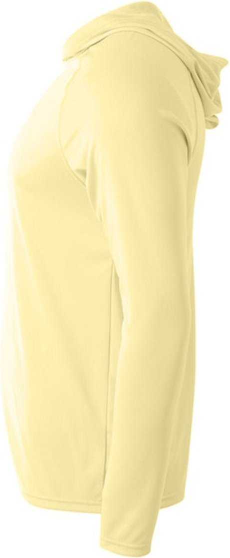A4 N3409 Long Sleeve Hooded Tee - Light Yellow - HIT a Double