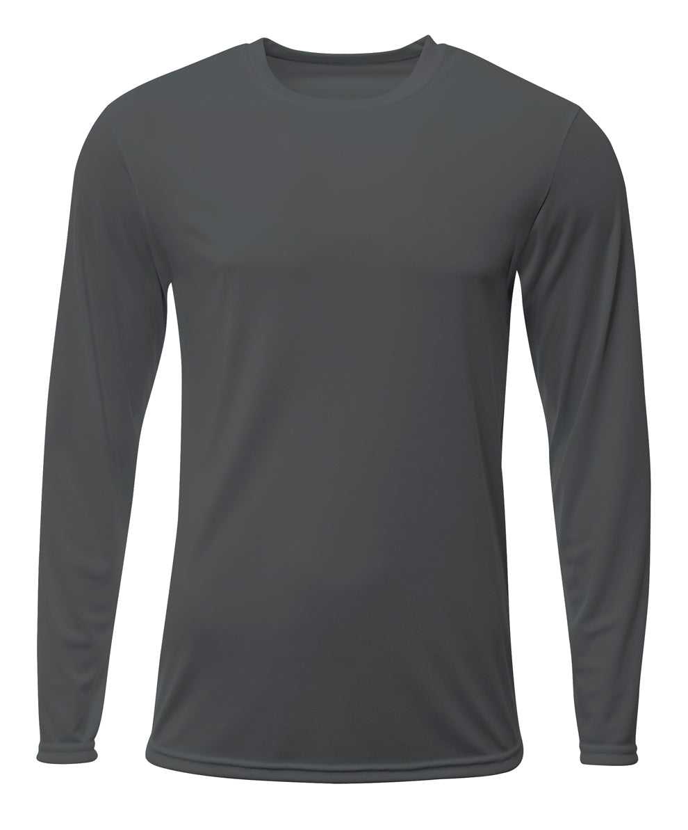 A4 N3425 Adult Sprint Long Sleeve Tee - Graphite - HIT a Double