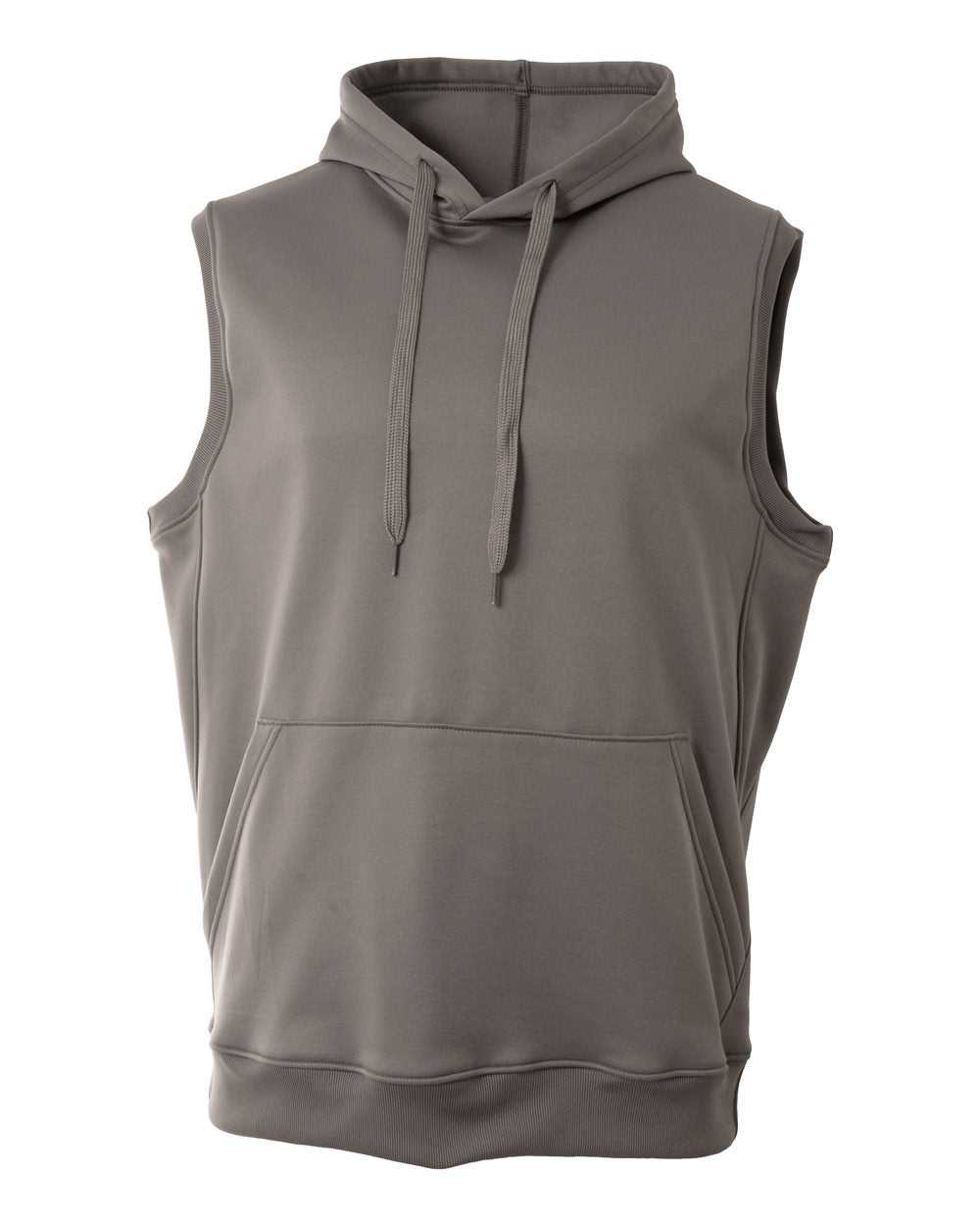 A4 N4002 Agility Sleeveless Hoodie - Graphite - HIT a Double