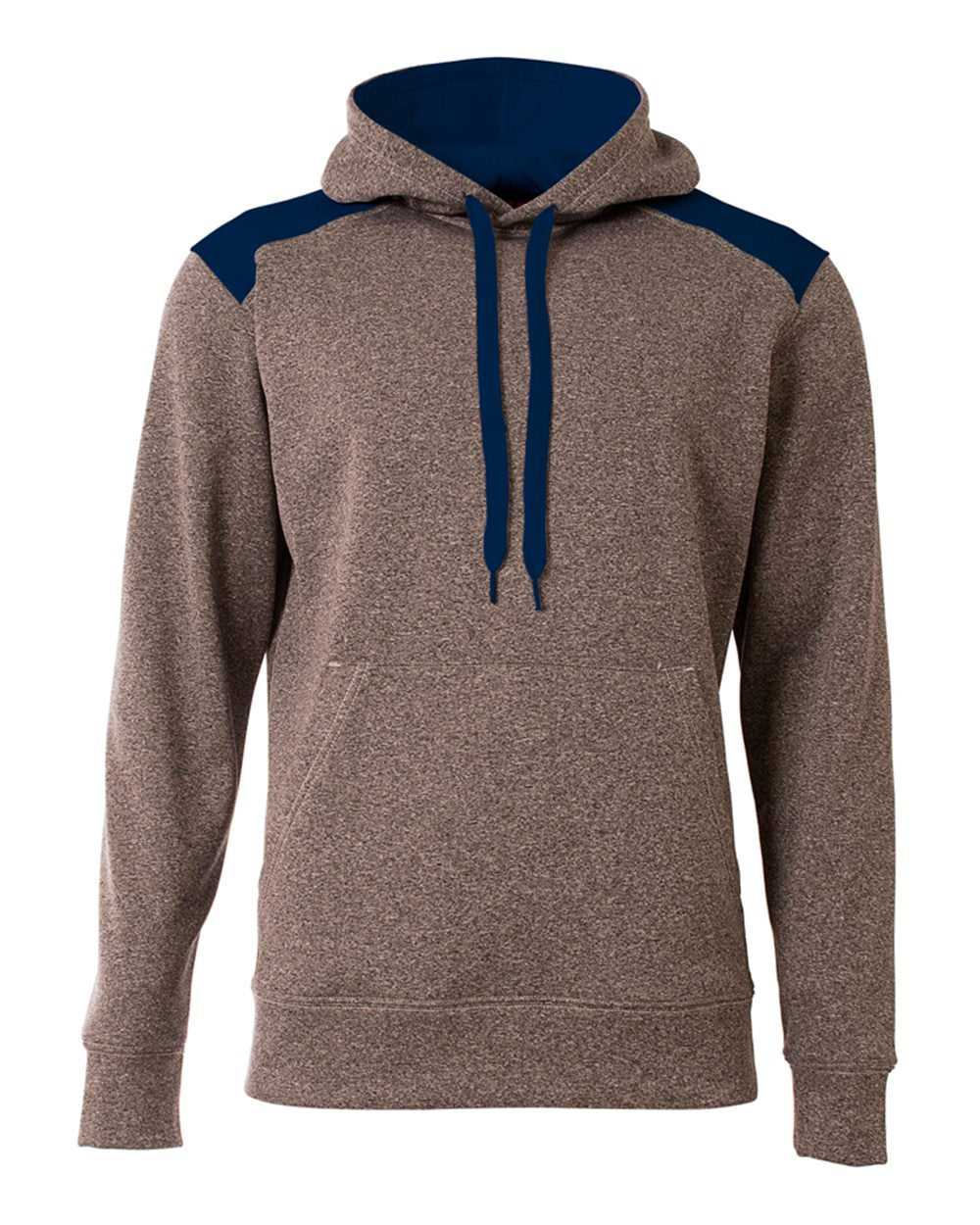 A4 N4093 Tourney Fleece Hoodie - Heather Navy - HIT a Double
