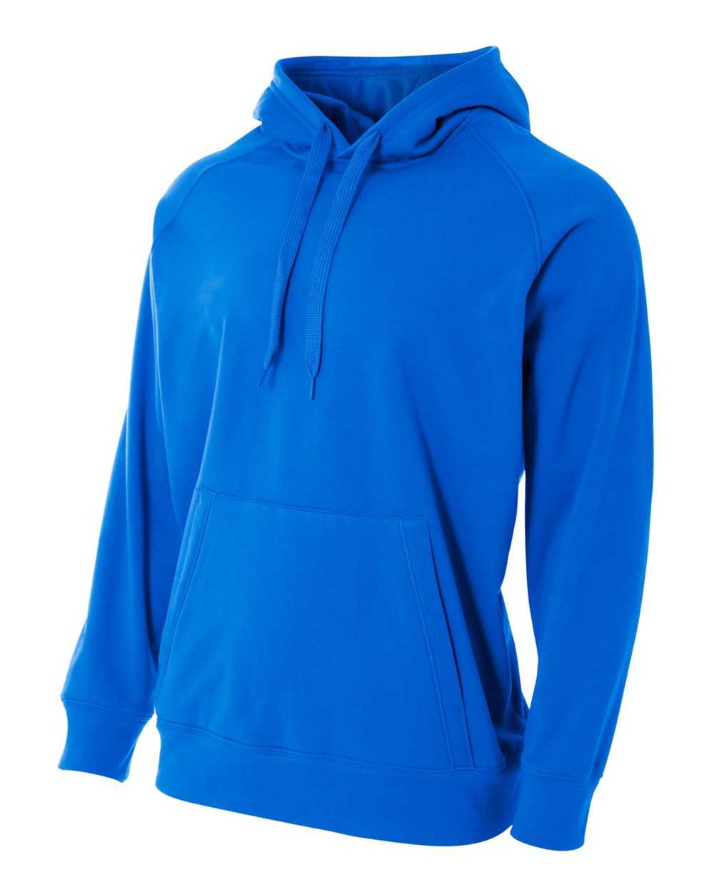 A4 N4237 Solid Tech Fleece Hoodie - Royal - HIT a Double