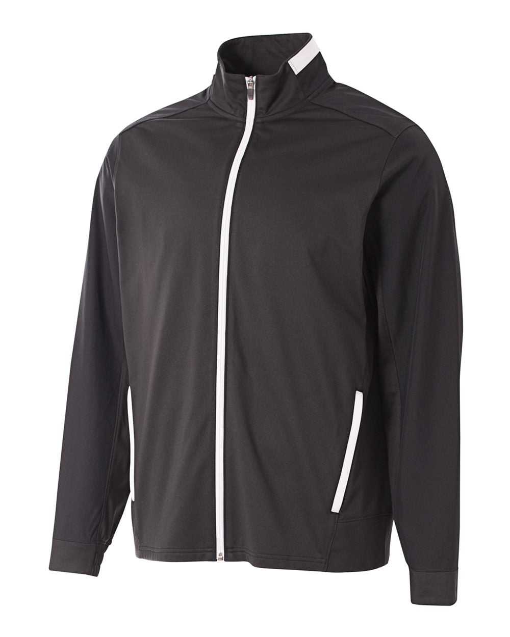 A4 N4261 League Full Zip Warm Up Jacket - Black White - HIT a Double