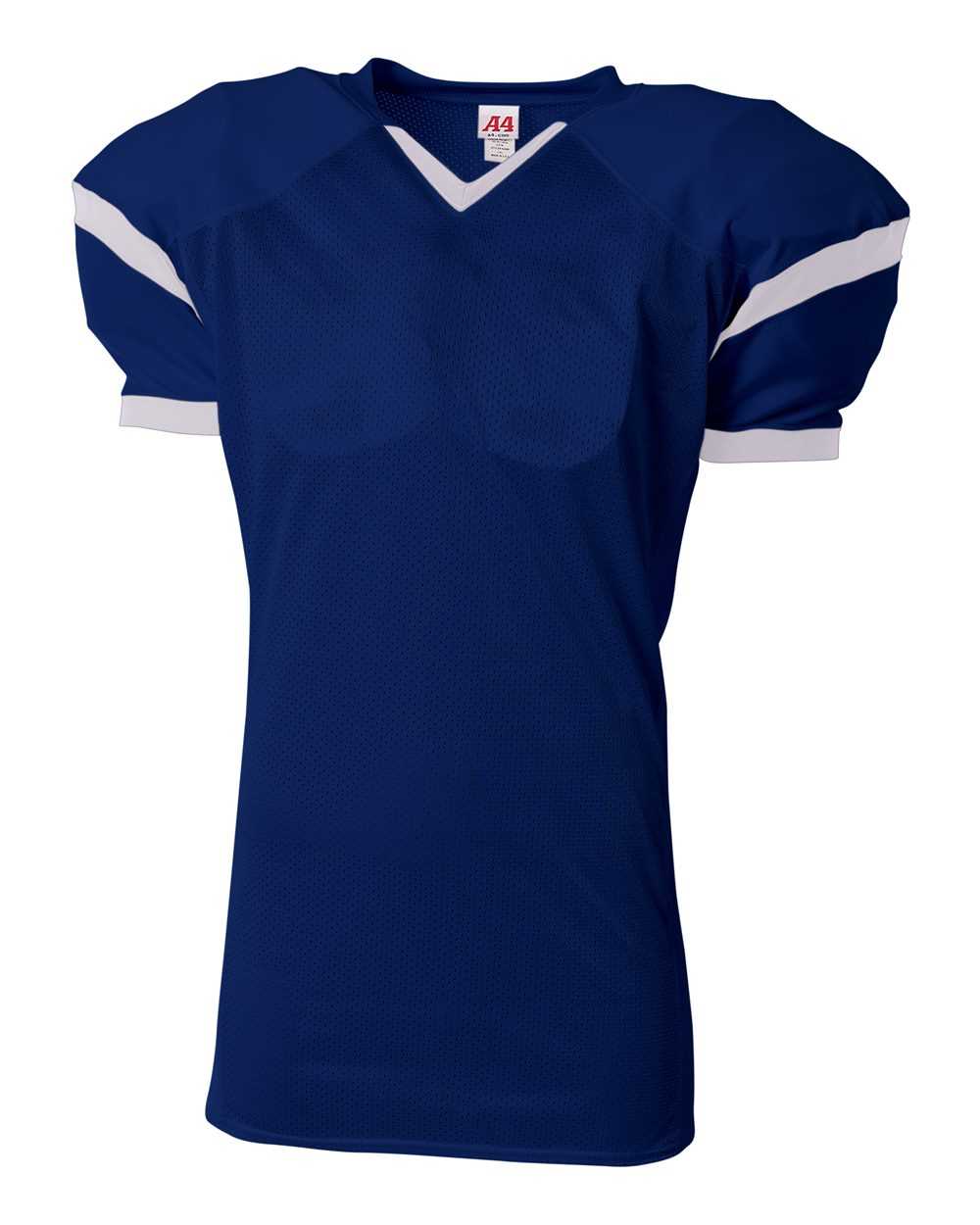 A4 N4265 The Rollout Football Jersey - Navy White - HIT a Double