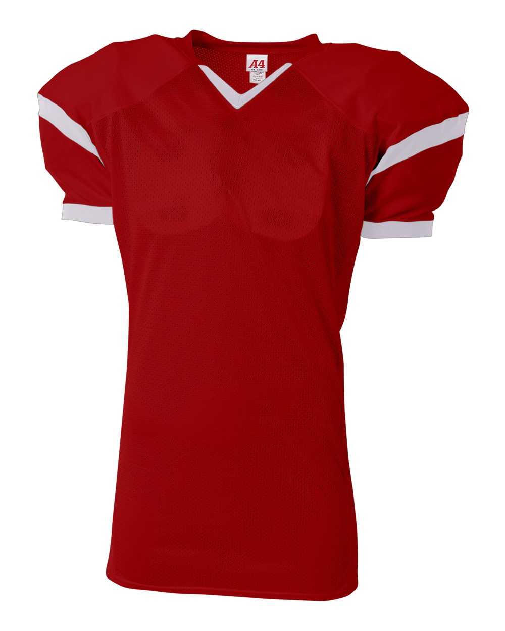 A4 N4265 The Rollout Football Jersey - Scarlet White - HIT a Double