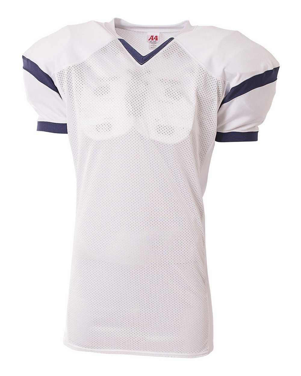 A4 N4265 The Rollout Football Jersey - White Navy - HIT a Double