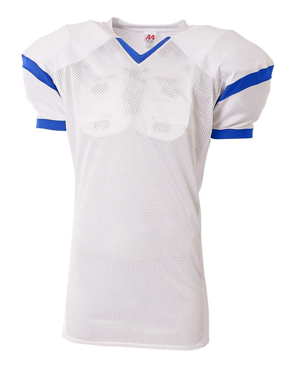 A4 N4265 The Rollout Football Jersey - White Royal - HIT a Double
