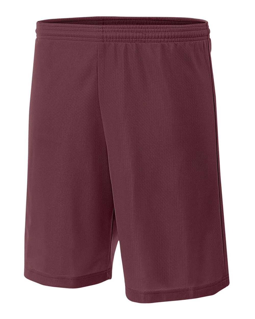 A4 N5255 9&quot; Lined Micromesh Shorts - Cardinal - HIT a Double