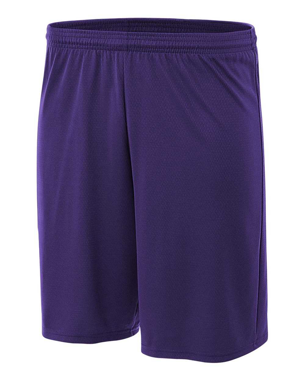 A4 N5281 9" Cooling Performance Power Mesh Practice Short - Purple - HIT a Double