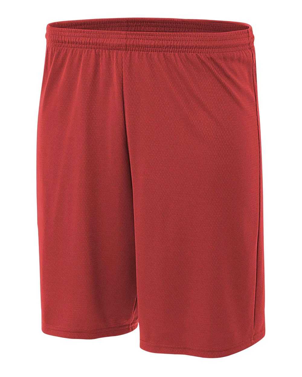A4 N5281 9" Cooling Performance Power Mesh Practice Short - Scarlet - HIT a Double