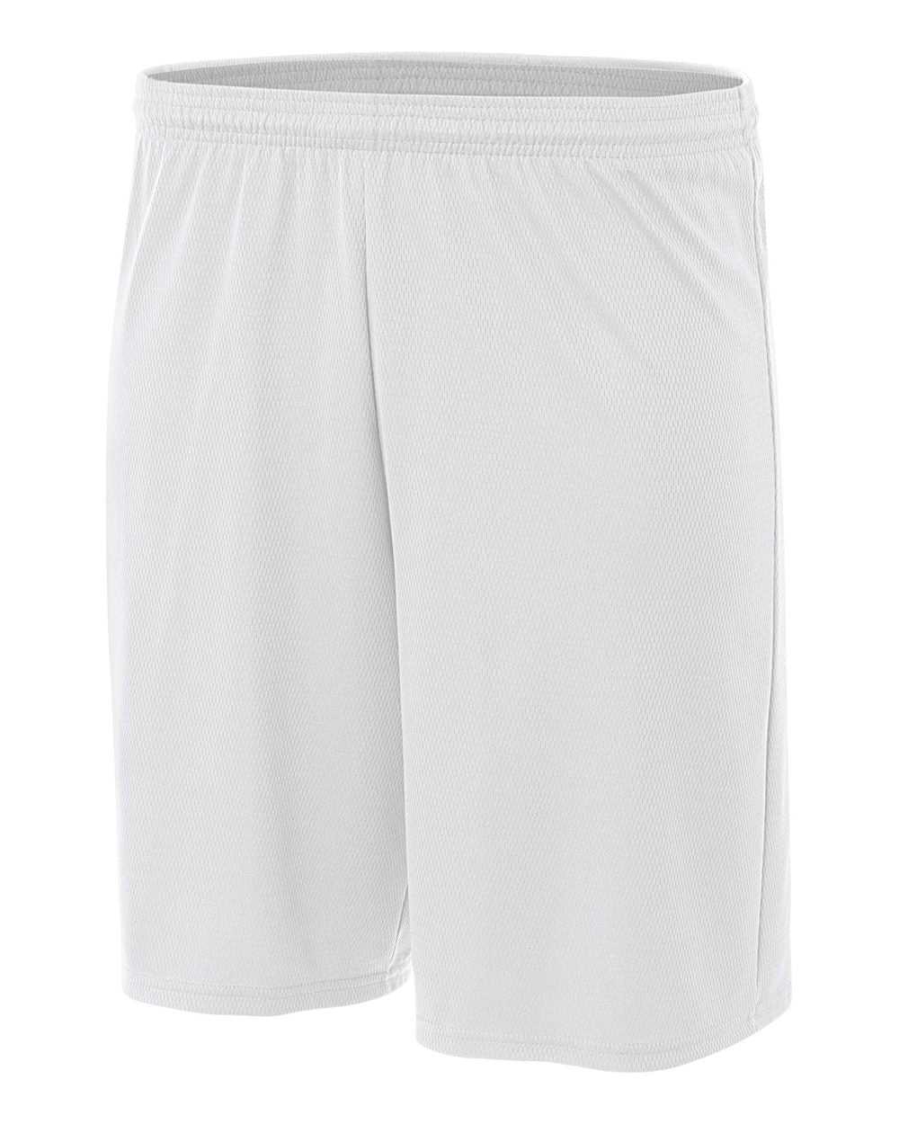 A4 N5281 9" Cooling Performance Power Mesh Practice Short - White - HIT a Double