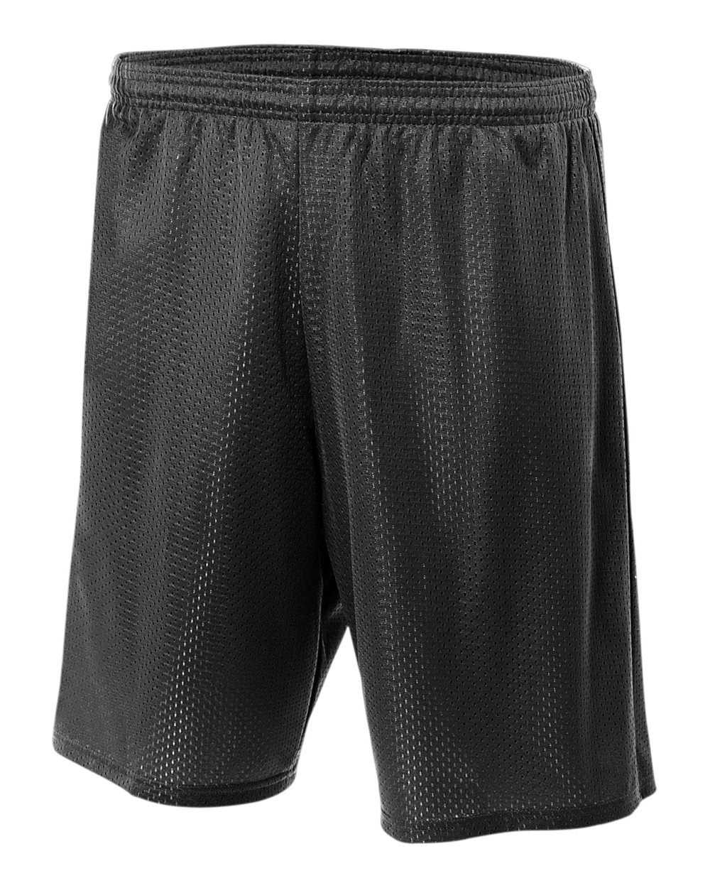 A4 N5293 7&quot; Lined Tricot Mesh Shorts - Black - HIT a Double