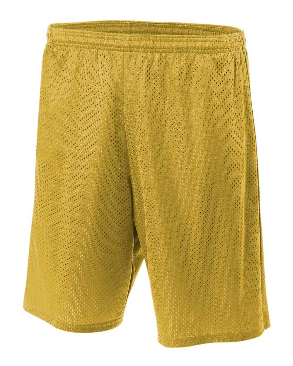 A4 N5293 7&quot; Lined Tricot Mesh Shorts - Gold - HIT a Double