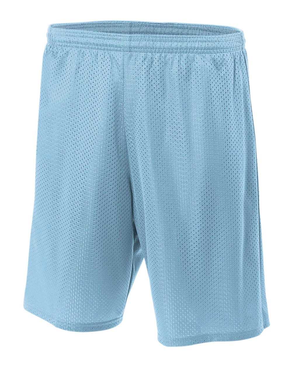A4 N5293 7&quot; Lined Tricot Mesh Shorts - Light Blue - HIT a Double