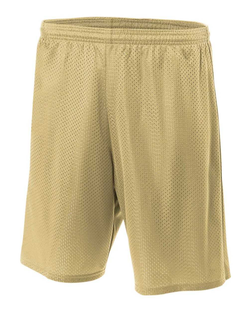 A4 N5293 7&quot; Lined Tricot Mesh Shorts - Vegas Gold - HIT a Double