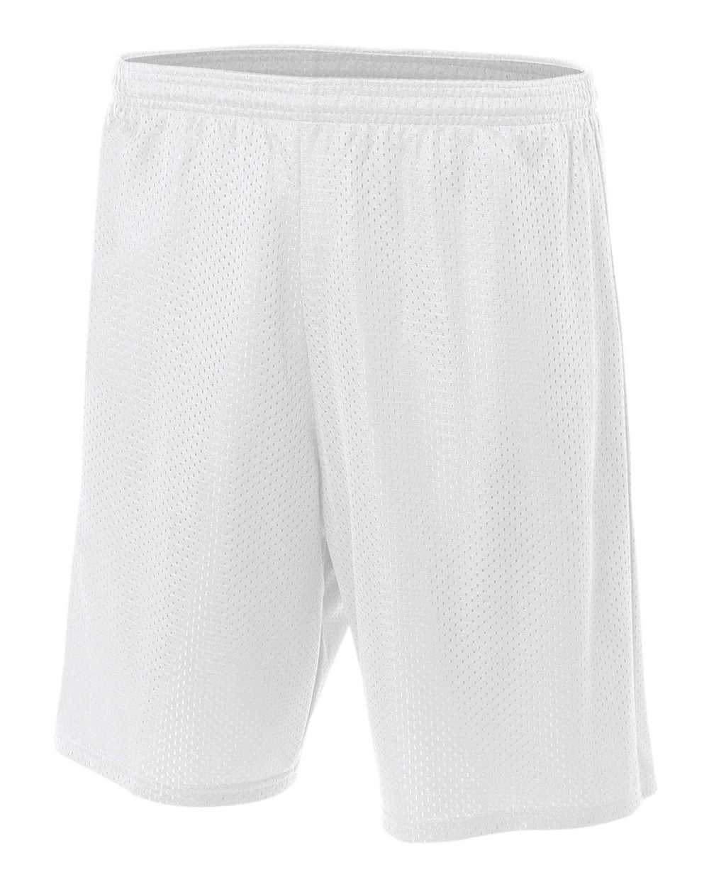 A4 N5293 7&quot; Lined Tricot Mesh Shorts - White - HIT a Double