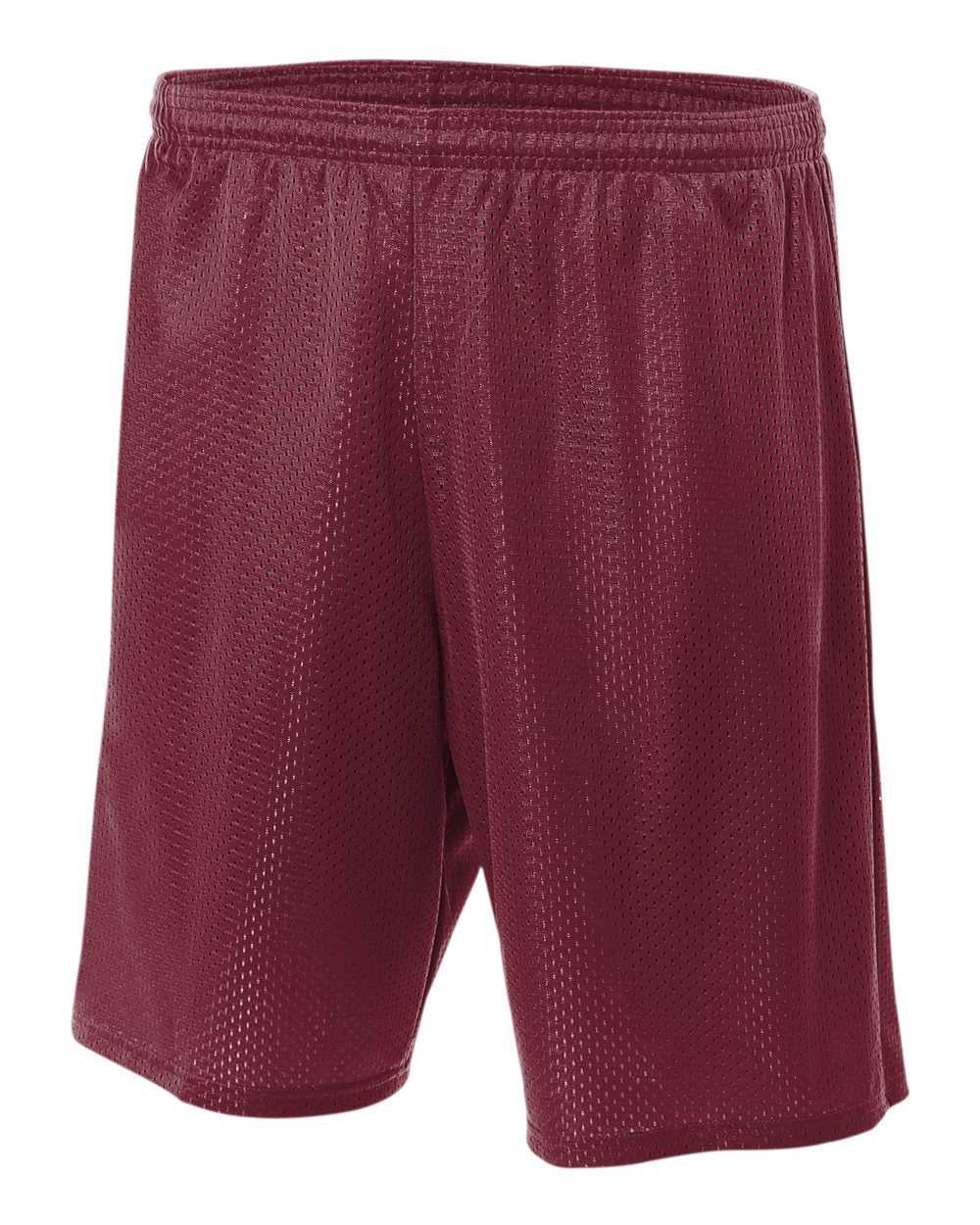 A4 N5296 9" Lined Tricot Mesh Short - Cardinal - HIT a Double