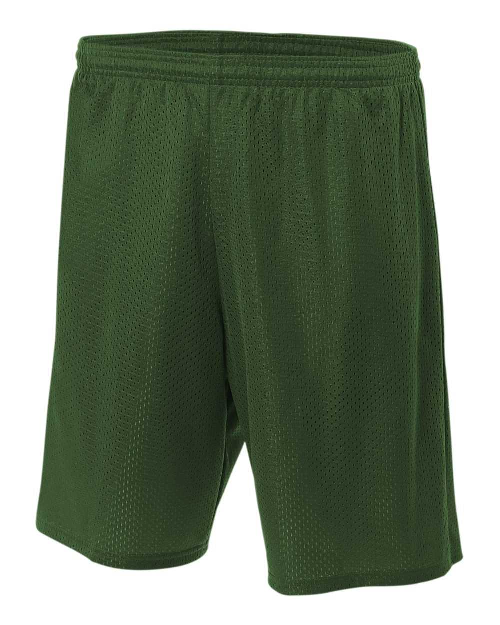 A4 N5296 9&quot; Lined Tricot Mesh Short - Forest - HIT a Double