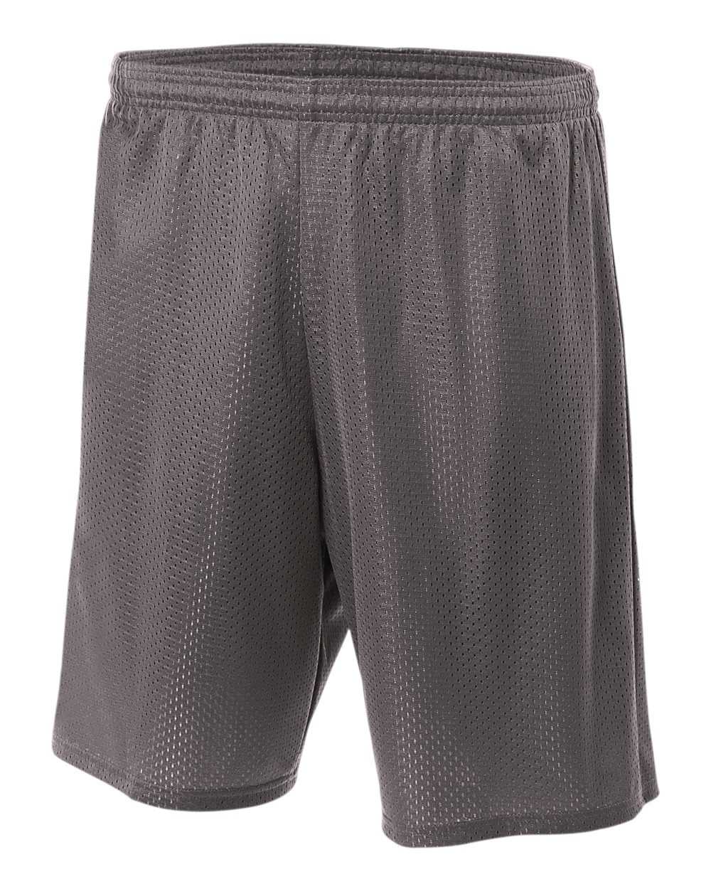 A4 N5296 9" Lined Tricot Mesh Short - Graphite - HIT a Double