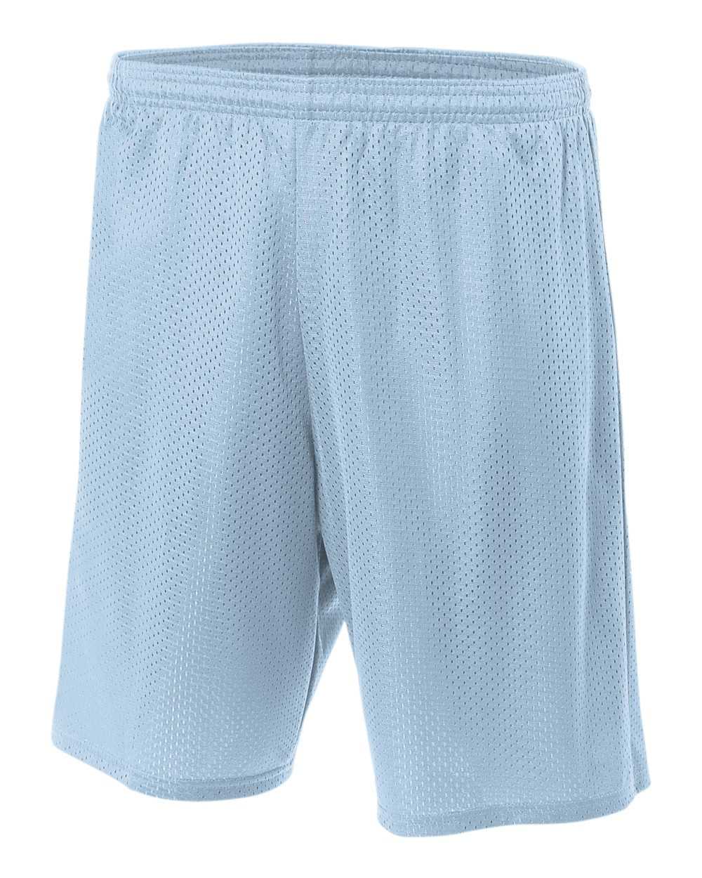 A4 N5296 9" Lined Tricot Mesh Short - Light Blue - HIT a Double
