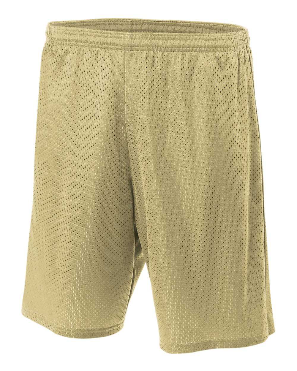 A4 N5296 9&quot; Lined Tricot Mesh Short - Vegas Gold - HIT a Double