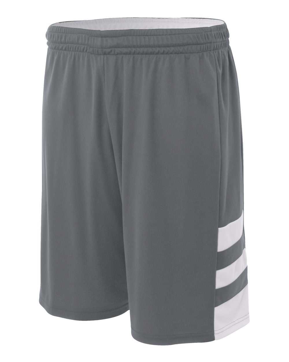 A4 N5334 10&quot; Reversible Speedway Short - Graphite White - HIT a Double
