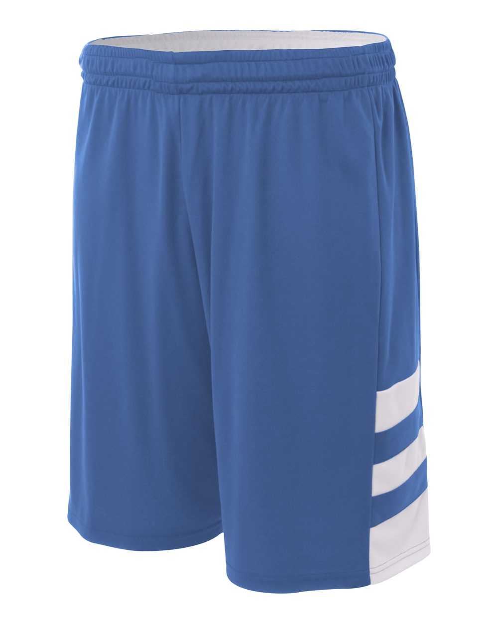 A4 N5334 10&quot; Reversible Speedway Short - Royal White - HIT a Double