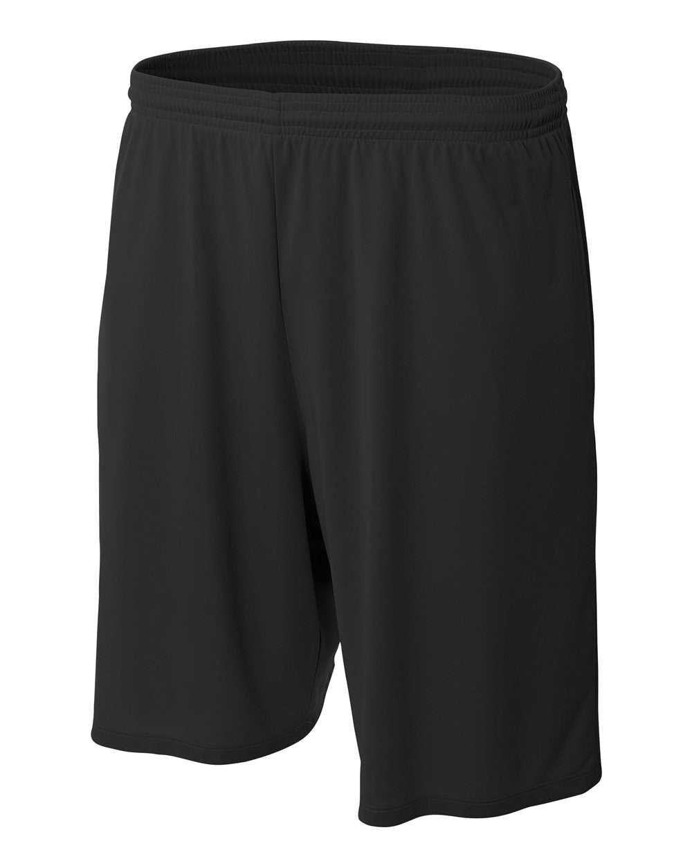 A4 N5338 9" Moisture Management Short with Side Pockets - Black - HIT a Double