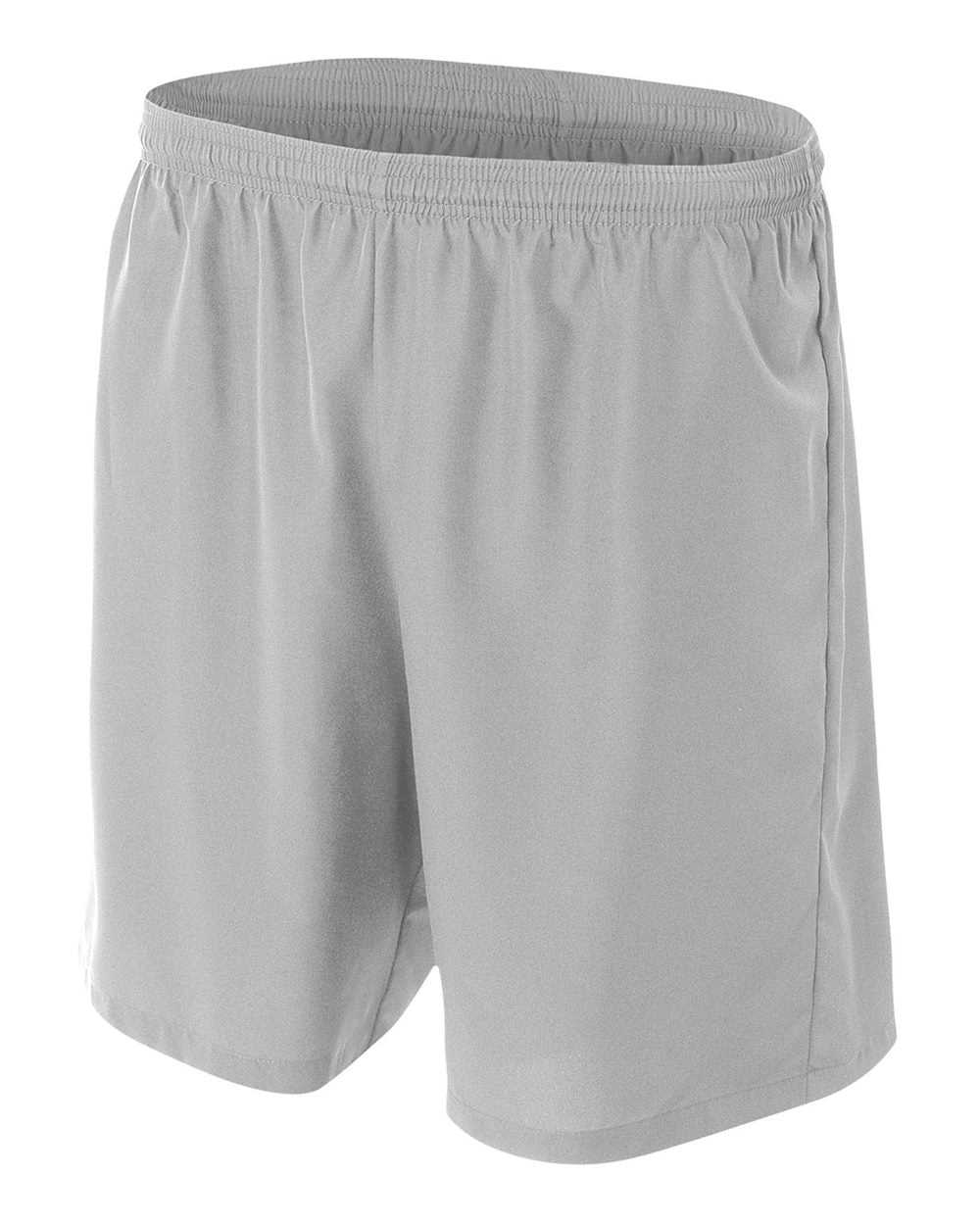A4 N5343 7&quot; Mens Soccer Short - Silver - HIT a Double