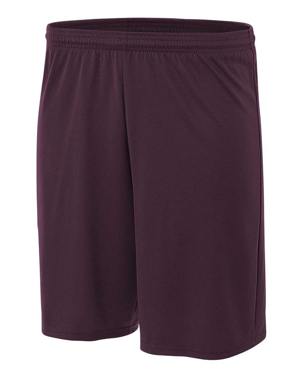 A4 N5378 7&quot; Power Mesh Practice Short - Maroon - HIT a Double