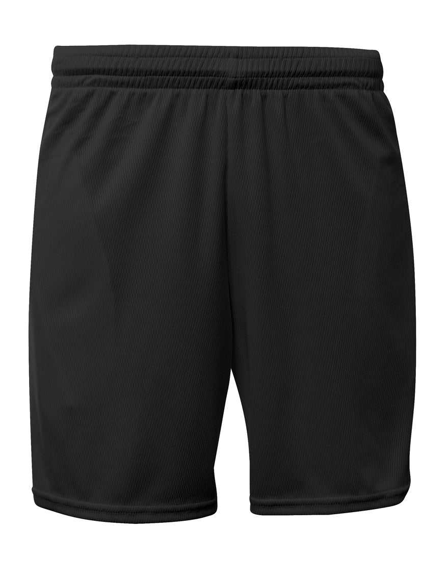 A4 N5384 Adult Flatback Mesh Short with Pockets - Black - HIT a Double