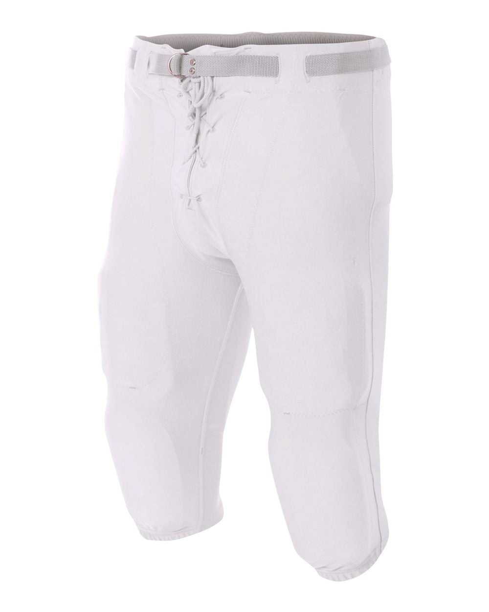 A4 N6141 Football Game Pant (Pads Not Included) - White - HIT a Double