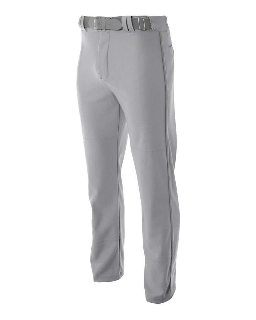 A4 N6162 Pro Style Open Bottom Baggy Cut Baseball Pant - Gray - HIT a Double